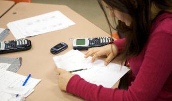 Student working on homework